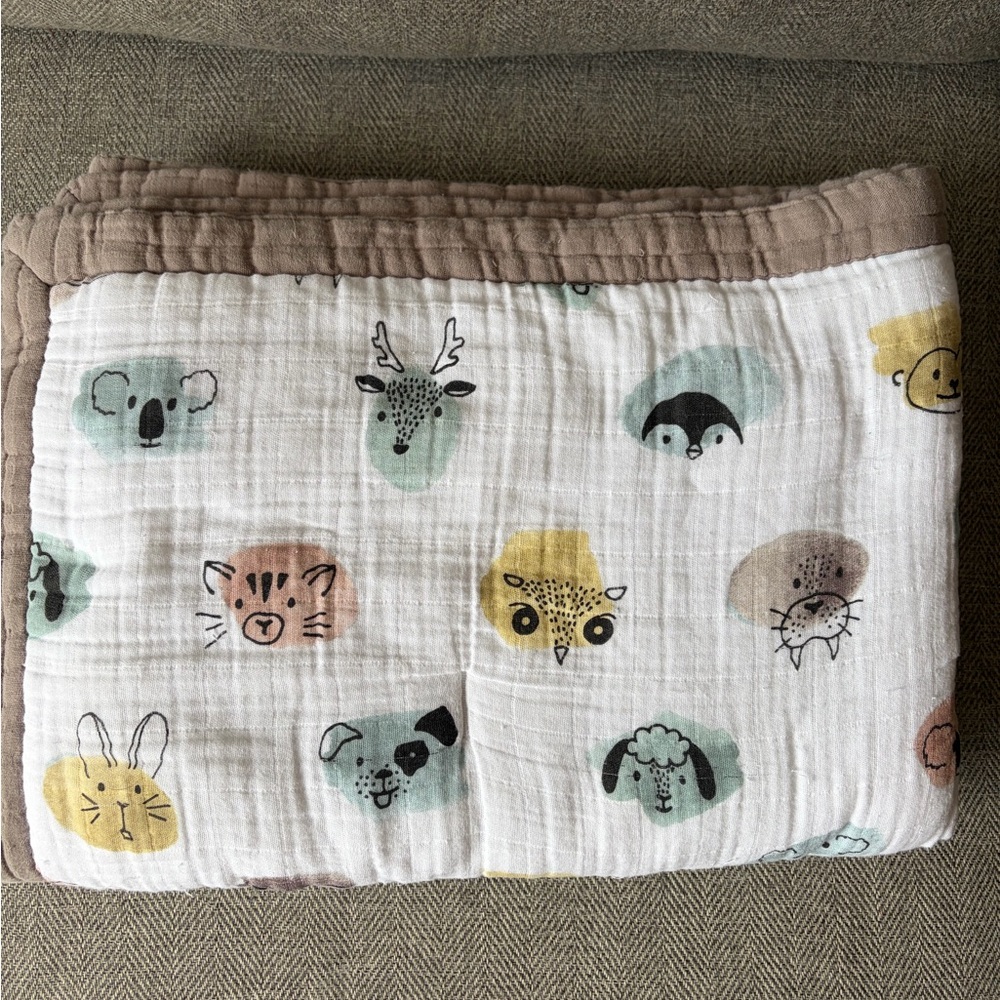 Little Unicorn Cotton Muslin Quilt (Watercolor Critters)